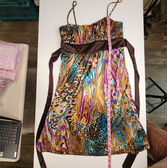 A. Byer 90's Y2K Milkmaid Silky Print Dress Sz S NWT - Picture 10 of 15